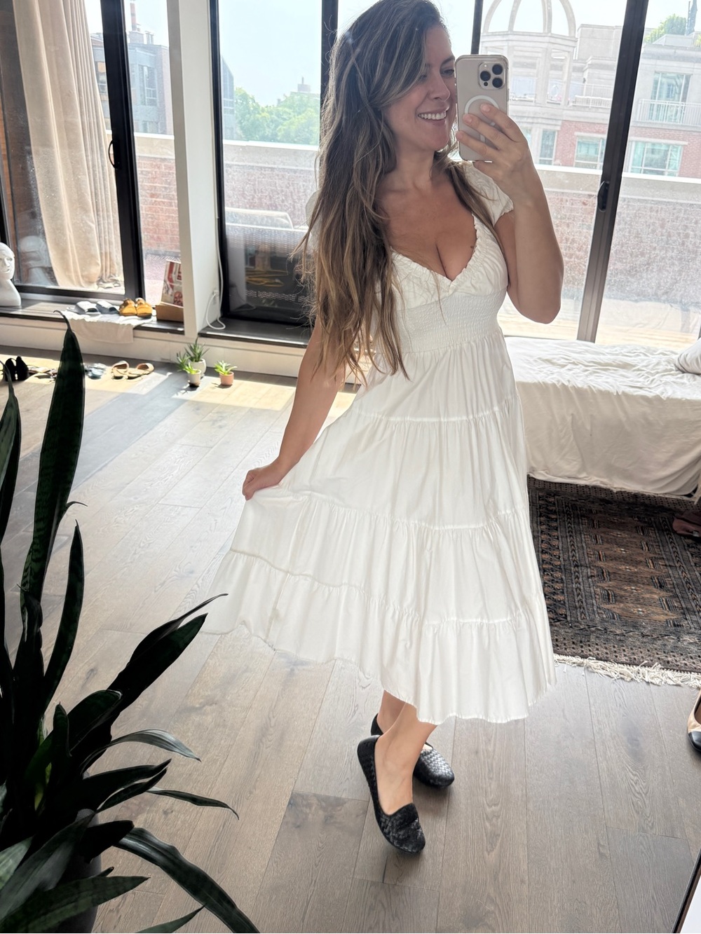 Danielle Bernstein Cotton Smocked Midi Dress - Picture 7 of 10
